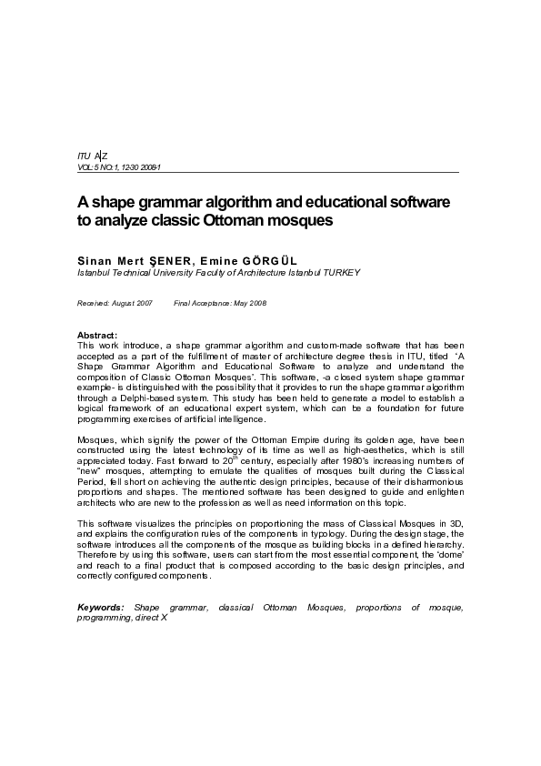 (PDF) A shape grammar algorithm and educational software to analyze ...