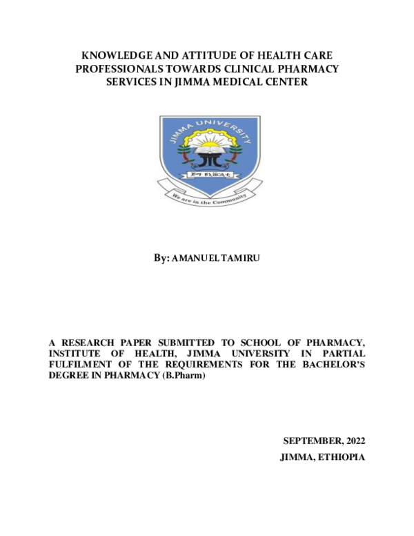 (PDF) KNOWLEDGE AND ATTITUDE OF HEALTH CARE PROFESSIONALS TOWARDS ...