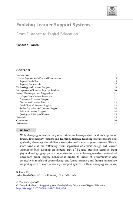 (PDF) Evolving Learner Support Systems-Distance to Digital Education