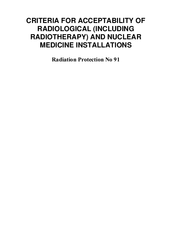 (PDF) The revision of RP 91 on criteria for acceptability of ...