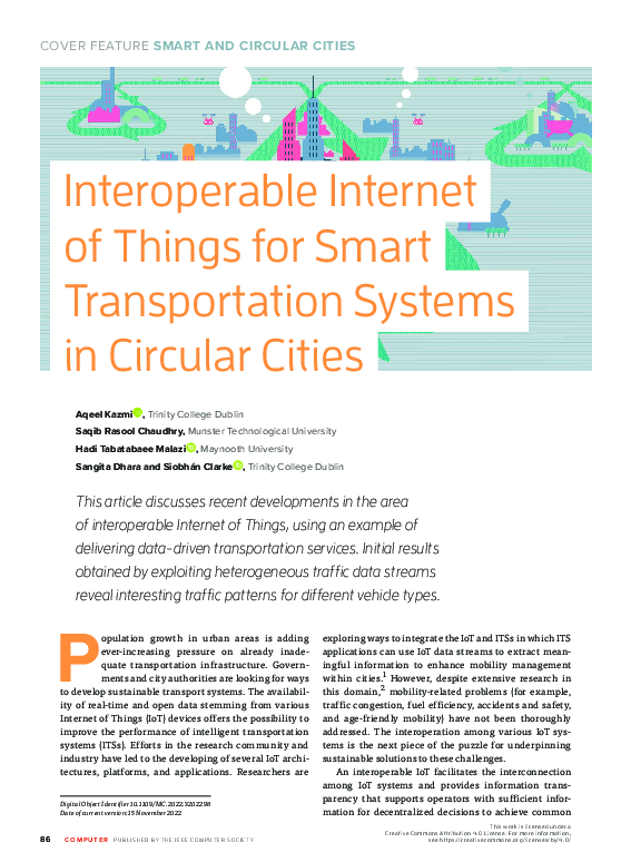 (PDF) Interoperable Internet of Things for Smart Transportation Systems ...