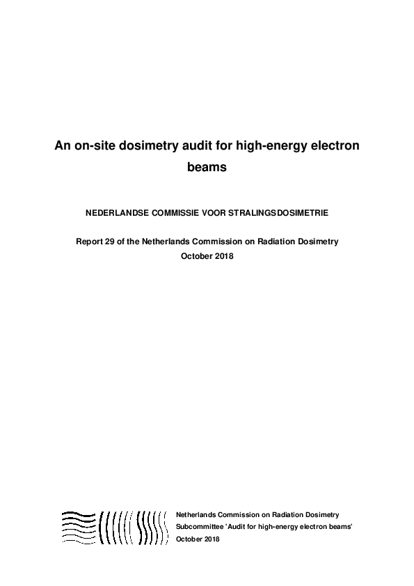 (PDF) An on-site dosimetry audit for high-energy electron beams