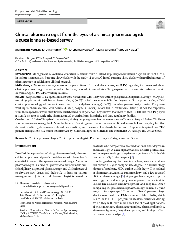 (PDF) Clinical pharmacologist from the eyes of a clinical ...