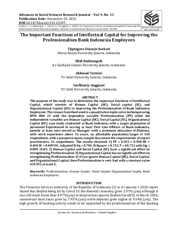 (PDF) The Important Functions of Intellectual Capital for Improving the ...