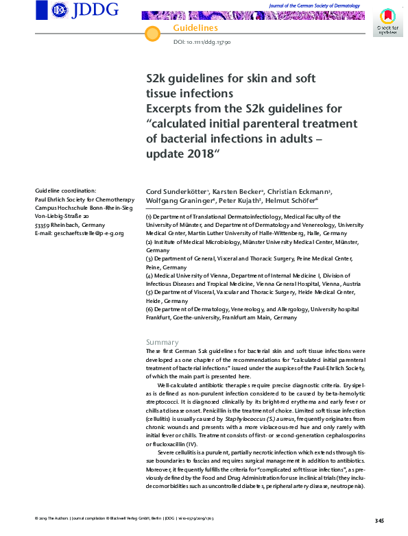 (PDF) S2k guidelines for skin and soft tissue infections Excerpts from ...