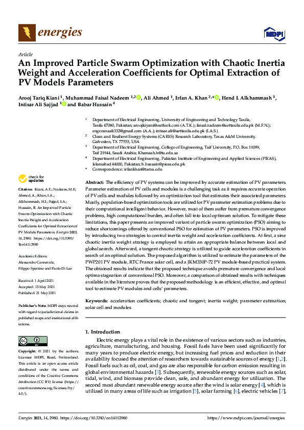 (PDF) An Improved Particle Swarm Optimization with Chaotic Inertia ...