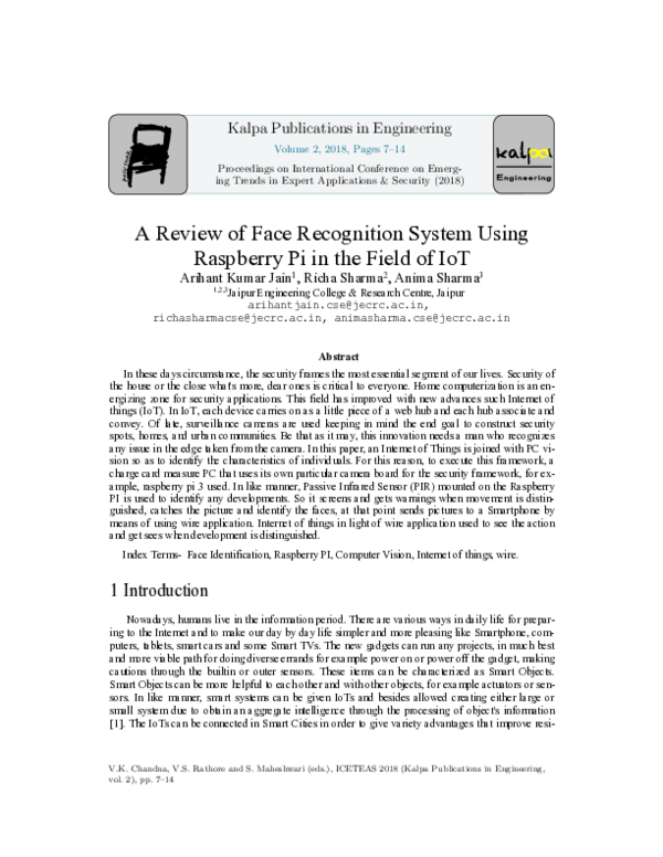 (PDF) A Review of Face Recognition System Using Raspberry Pi in the ...