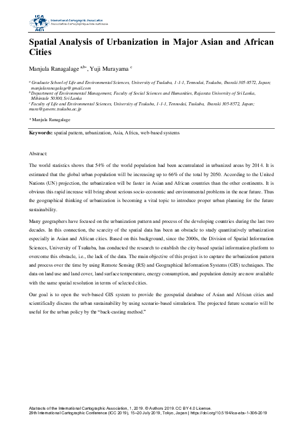 (PDF) Spatial Analysis of Urbanization in Major Asian and African Cities