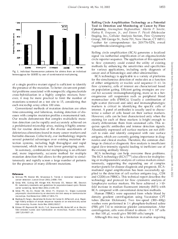 (PDF) Rolling Circle Amplification Technology as a Potential Tool in ...