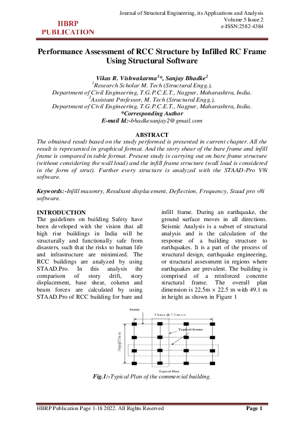 (PDF) Performance Assessment of RCC Structure by Infilled RC Frame ...