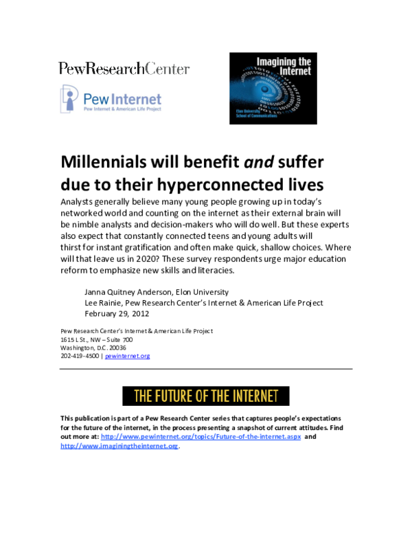 (PDF) The Future of the Internet: Millennials Will Benefit and Suffer ...