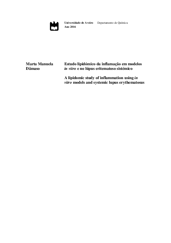 (PDF) A lipidomic study of inflammation using in vitro models and ...