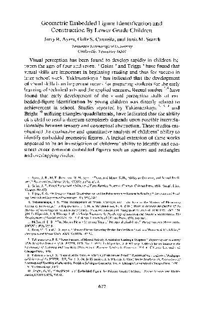 (PDF) Geometric Embedded Figure Identification and Construction By ...