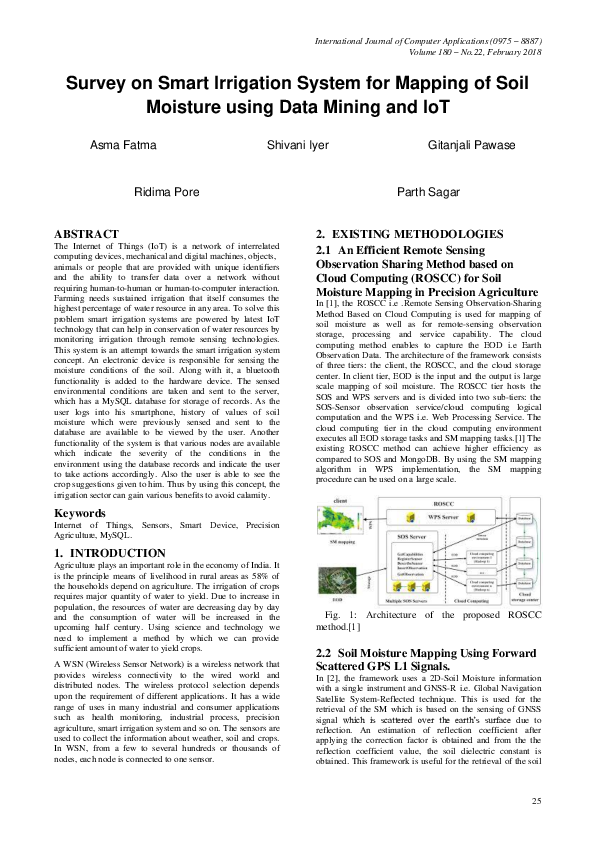 (PDF) Survey on Smart Irrigation System for Mapping of Soil Moisture ...