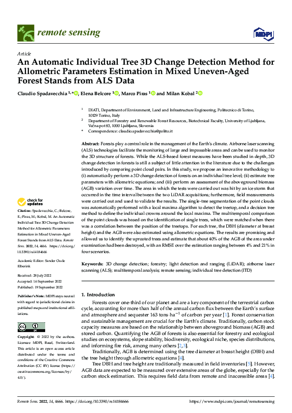 (PDF) An Automatic Individual Tree 3D Change Detection Method for ...