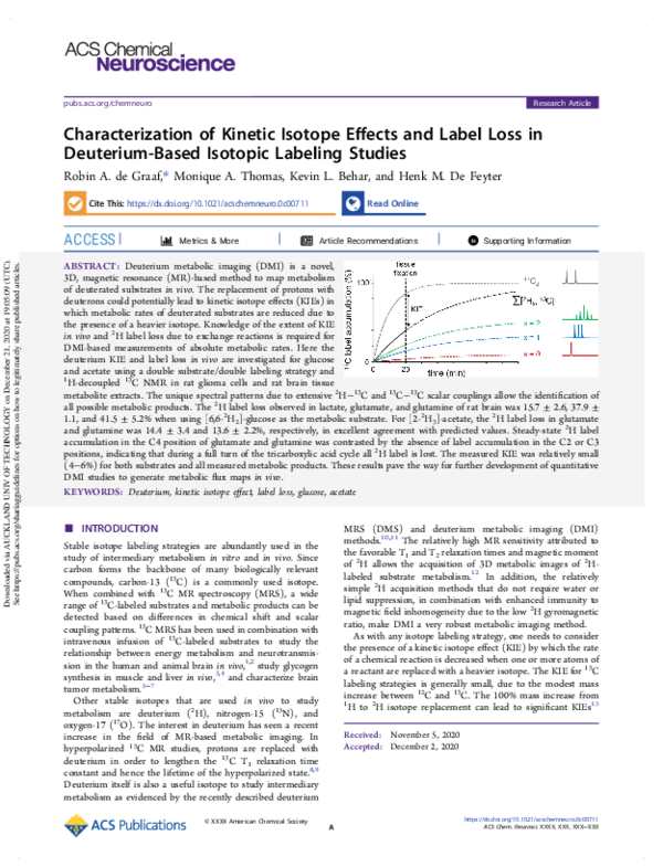 (PDF) Characterization of Kinetic Isotope Effects and Label Loss in ...