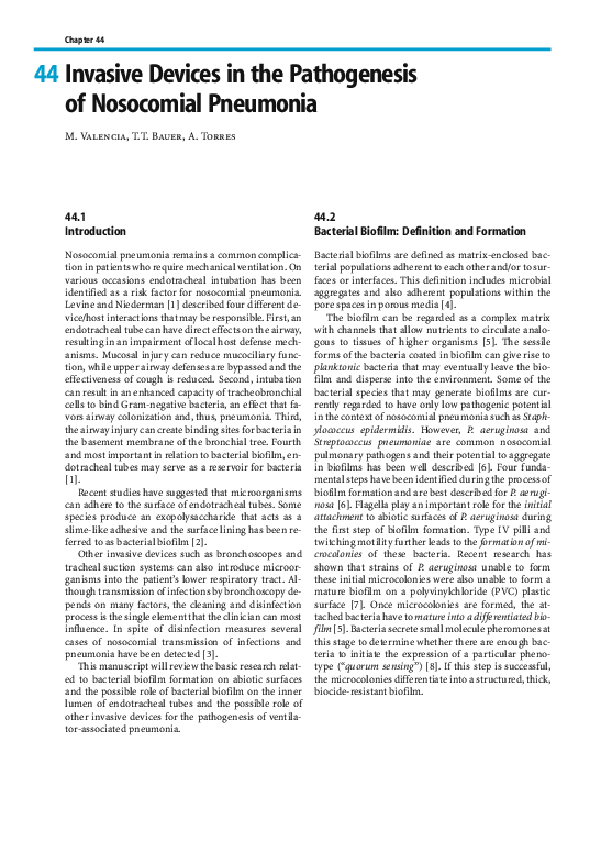 (PDF) Invasive Devices in the Pathogenesis of Pneumonia