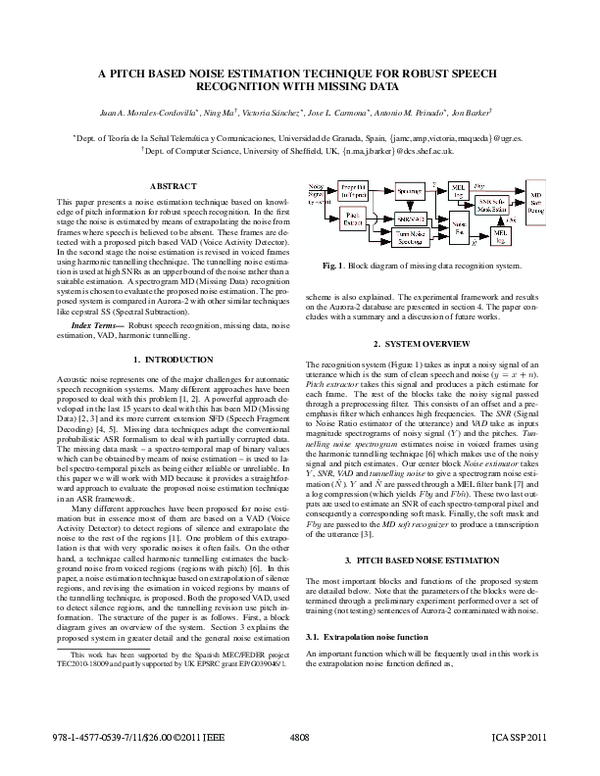 (PDF) A pitch based noise estimation technique for robust speech ...