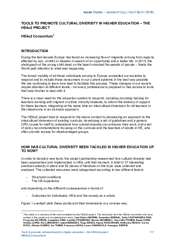 (PDF) Tools to promote Cultural Diversity in Higher Education - The ...