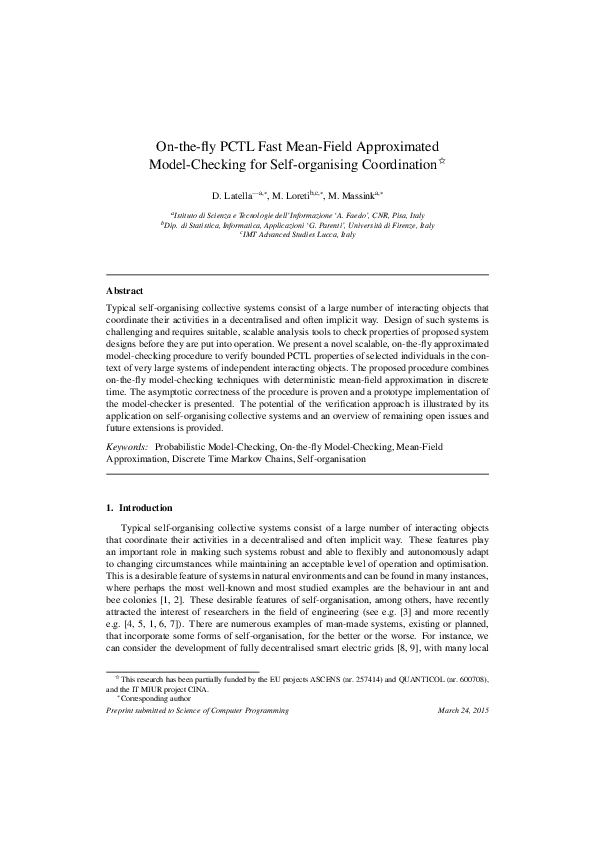 (PDF) On-the-fly PCTL fast mean-field approximated model-checking for ...