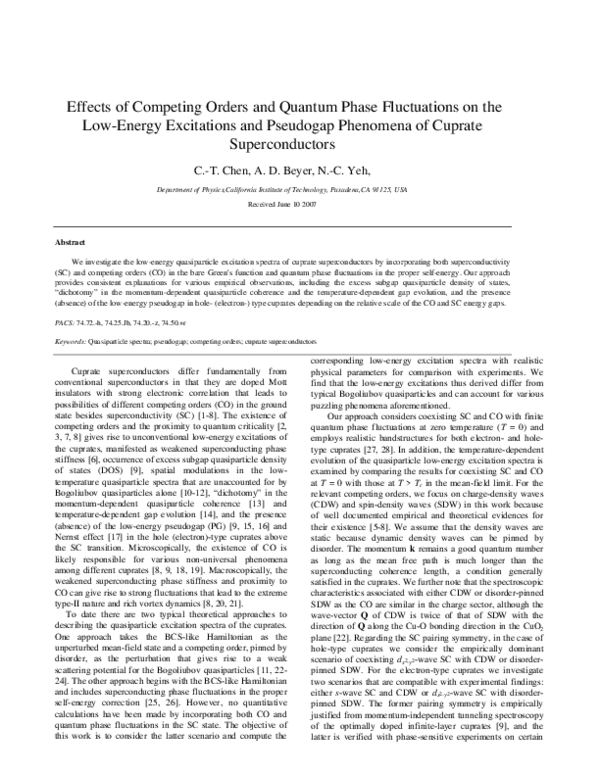 (PDF) Effects of competing orders and quantum phase fluctuations on the ...