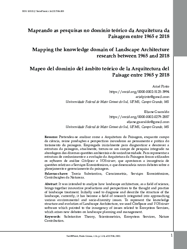 (PDF) Mapping the knowledge domain of Landscape Architecture research ...