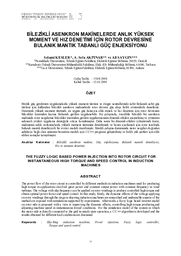 (PDF) The Fuzzy Logic Based Power Injection Into Rotor Circuit for ...