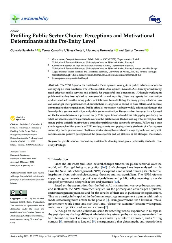 (PDF) Profiling Public Sector Choice: Perceptions and Motivational ...