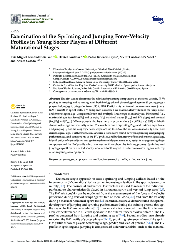 (PDF) Examination of the Sprinting and Jumping Force-Velocity Profiles ...