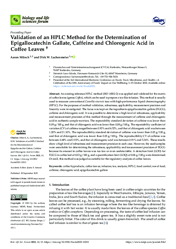 (PDF) Validation of an HPLC Method for the Determination of ...