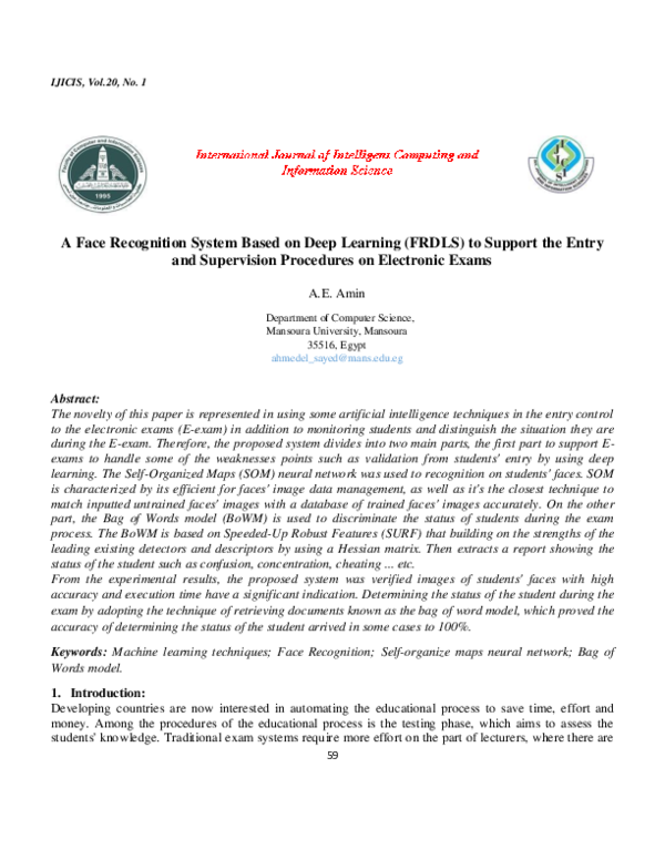 (PDF) A Face Recognition System Based on Deep Learning (FRDLS) to ...