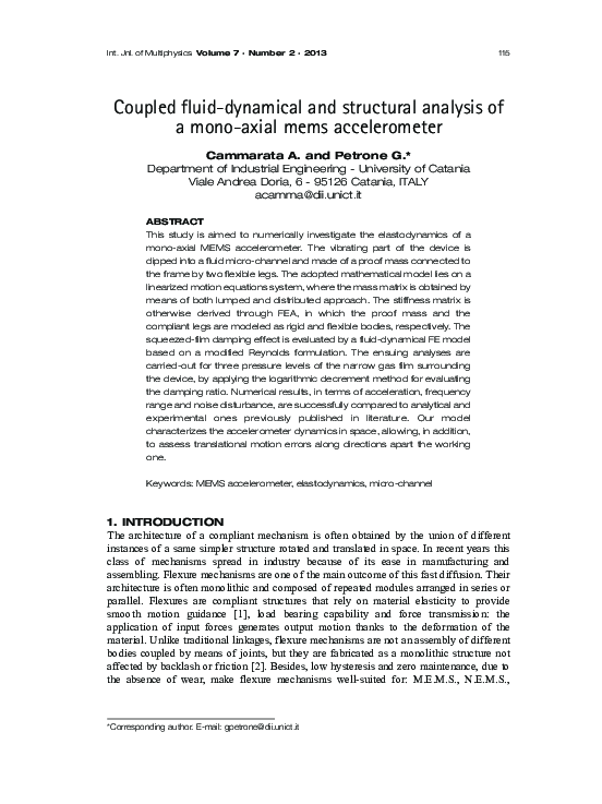 (PDF) Coupled fluid-dynamical and structural analysis of a mono-axial ...