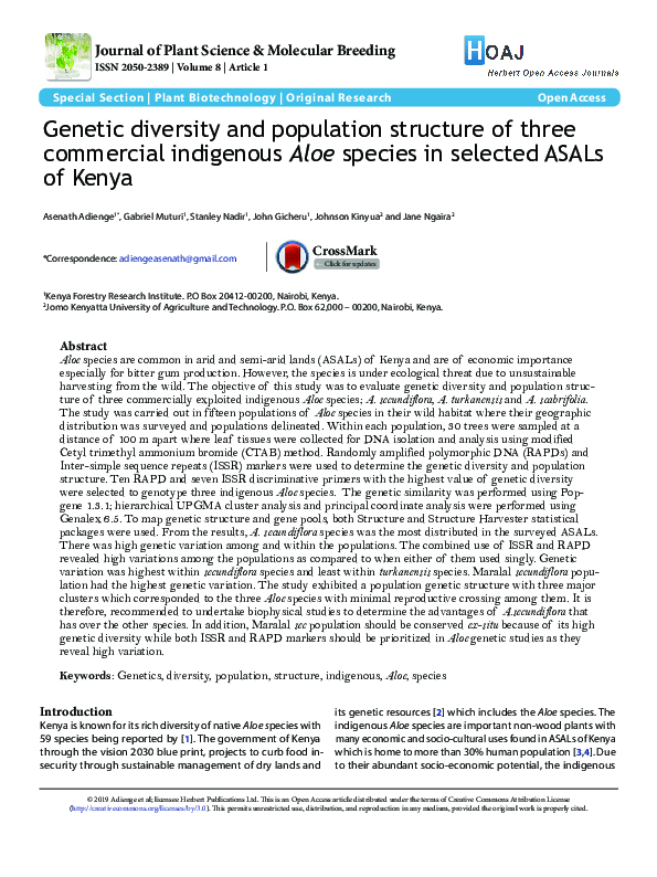 (PDF) Genetic diversity and population structure of three commercial ...