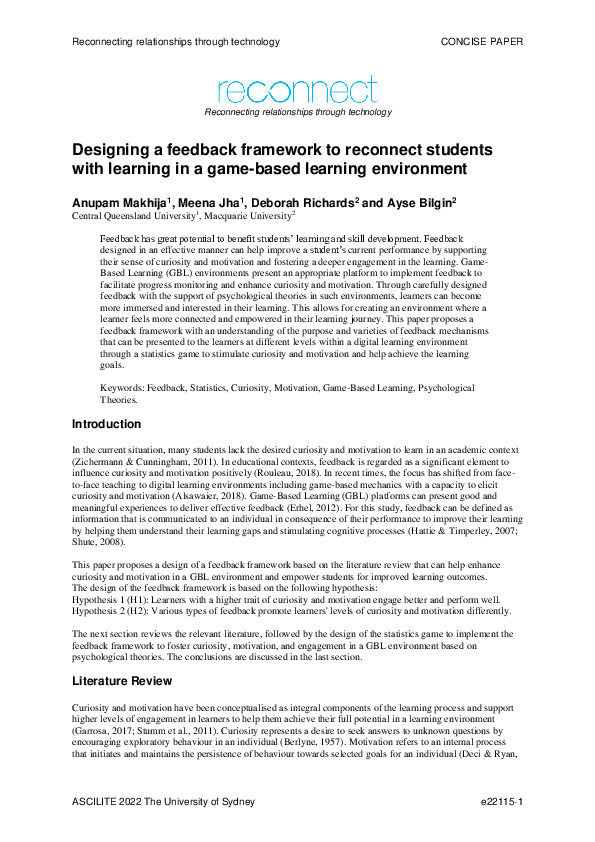 (PDF) Designing a feedback framework to reconnect students with ...