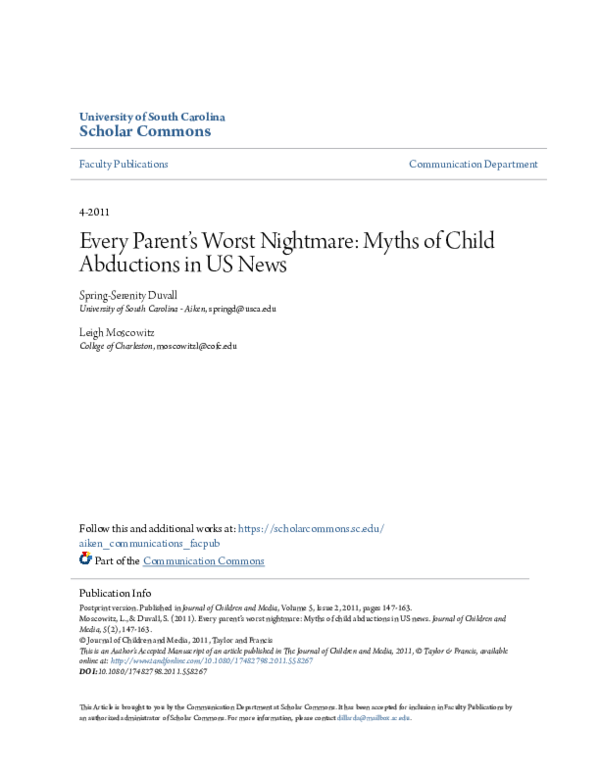 (PDF) “Every Parent's Worst Nightmare”