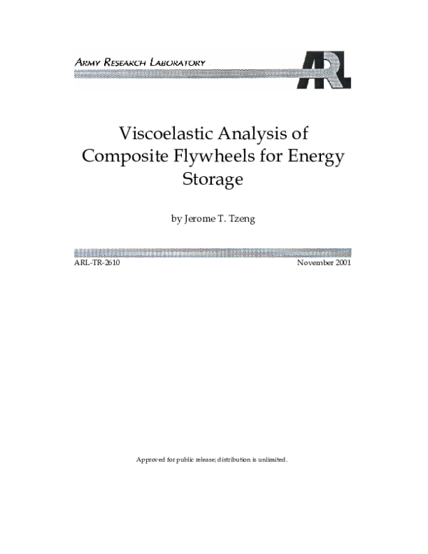 (PDF) Viscoelastic Analysis of Composite Flywheels for Energy Storage