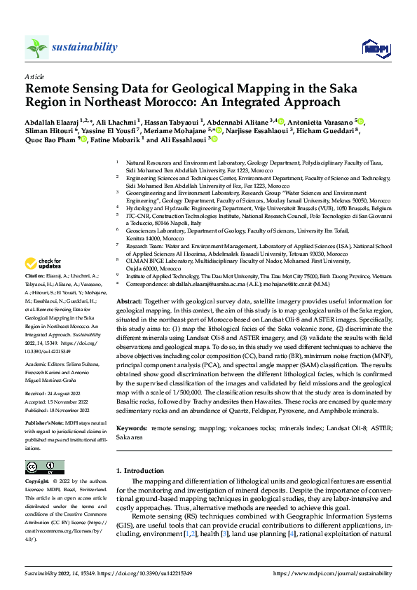 (PDF) Remote Sensing Data for Geological Mapping in the Saka Region in ...
