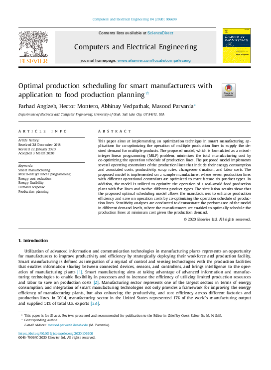 (PDF) Optimal production scheduling for smart manufacturers with ...
