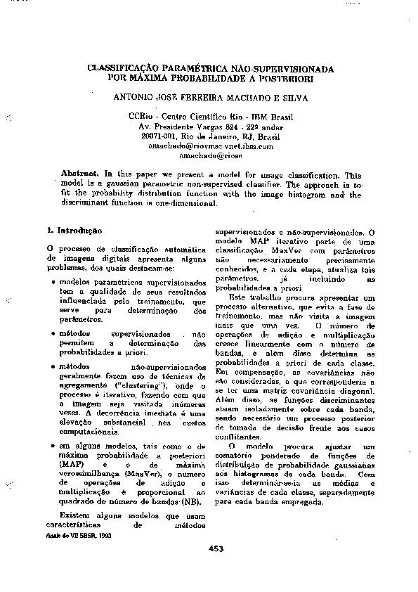 Classificação paramétrica não-supervisionada por máxima probabilidade a posteriori