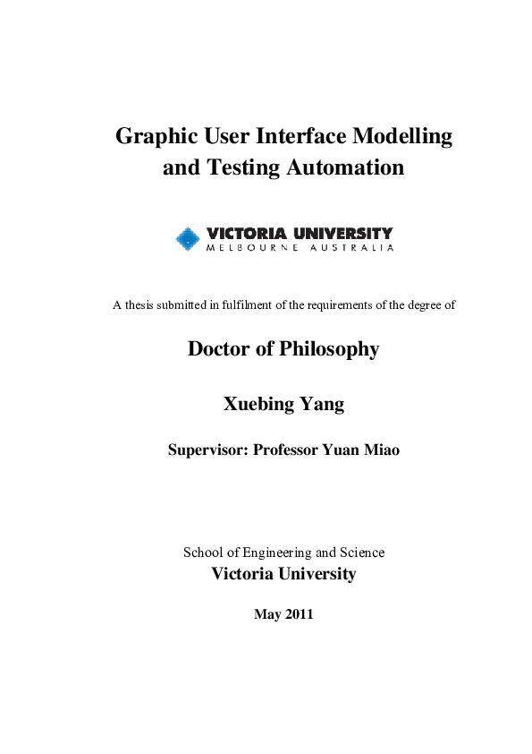 (PDF) Graphic User Interface Modelling and Testing Automation