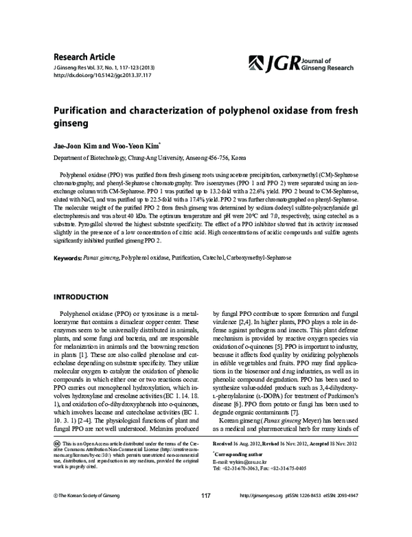 (PDF) Purification and Characterization of Polyphenol Oxidase from Akko ...