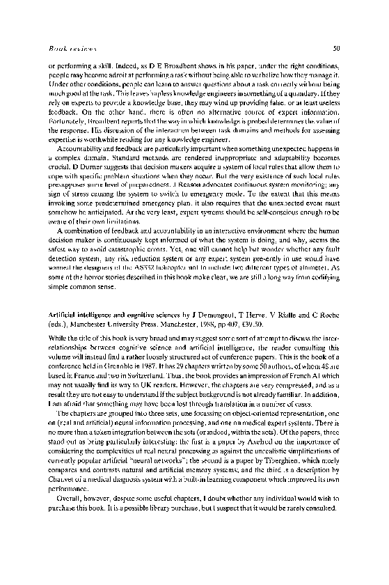 (PDF) Artificial Intelligence and Cognitive Science