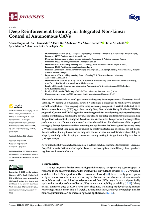 (PDF) Deep Reinforcement Learning for Integrated Non-Linear Control of ...