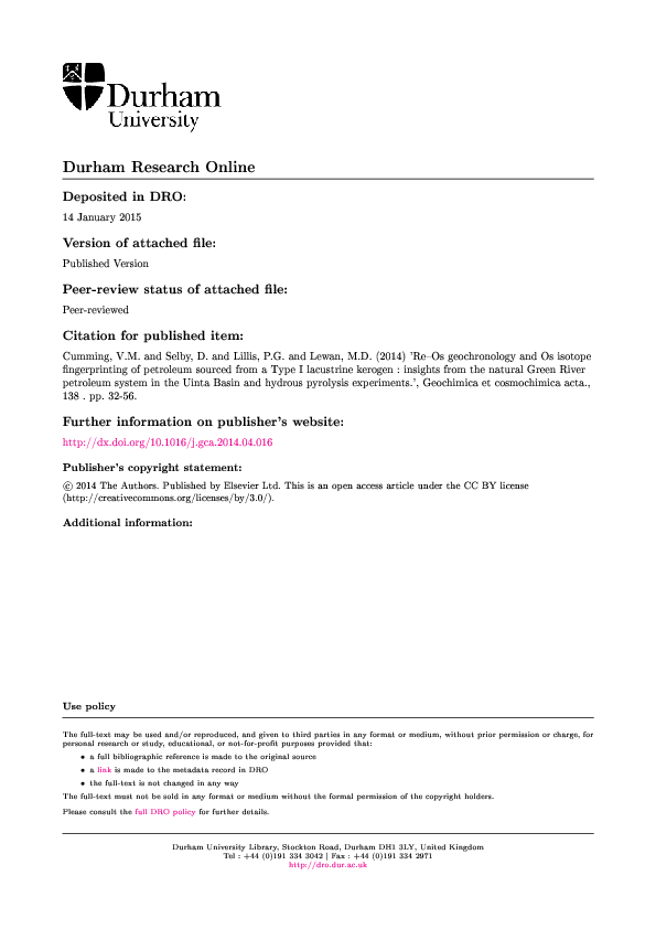 (PDF) Re–Os geochronology and Os isotope fingerprinting of petroleum ...