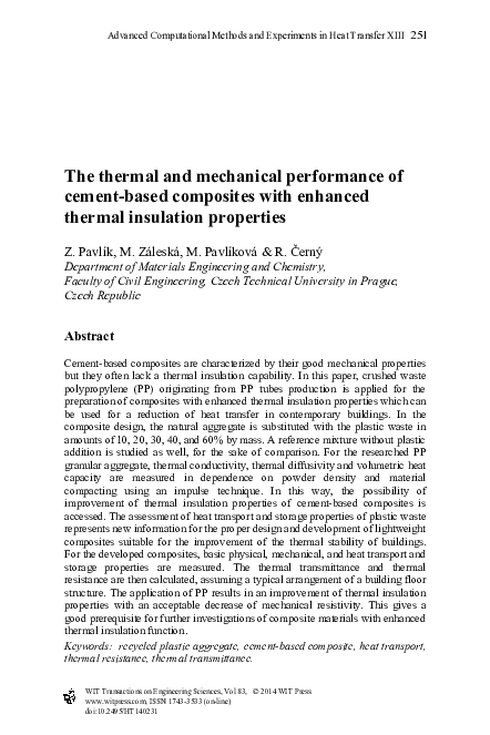 (PDF) The thermal and mechanical performance of cement-based composites ...