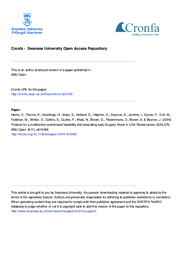 (PDF) Protocol for a multicentre randomised feasibility trial ...