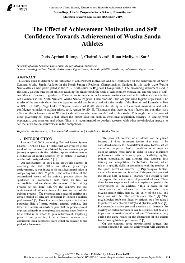 (PDF) The Effect of Achievement Motivation and Self Confidence Towards ...