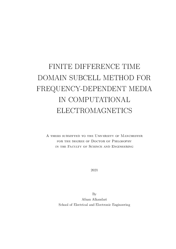 (PDF) Finite Difference Time Domain Subcell Method for Frequency ...