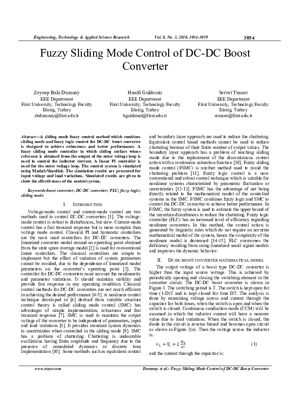 (PDF) Fuzzy Sliding Mode Control of DC-DC Boost Converter