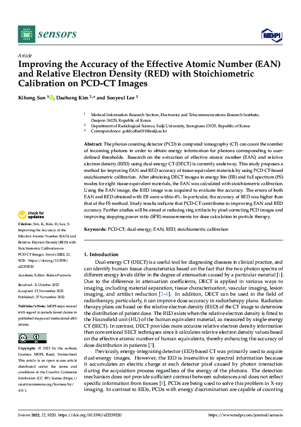 (PDF) Improving the Accuracy of the Effective Atomic Number (EAN) and ...